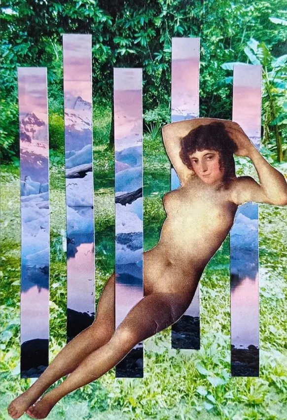 imagen de collage de una maja desnuda con intervención de texturas