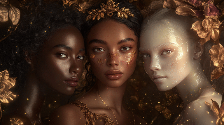imagen de tres mujeres con tonos de piel diferentes